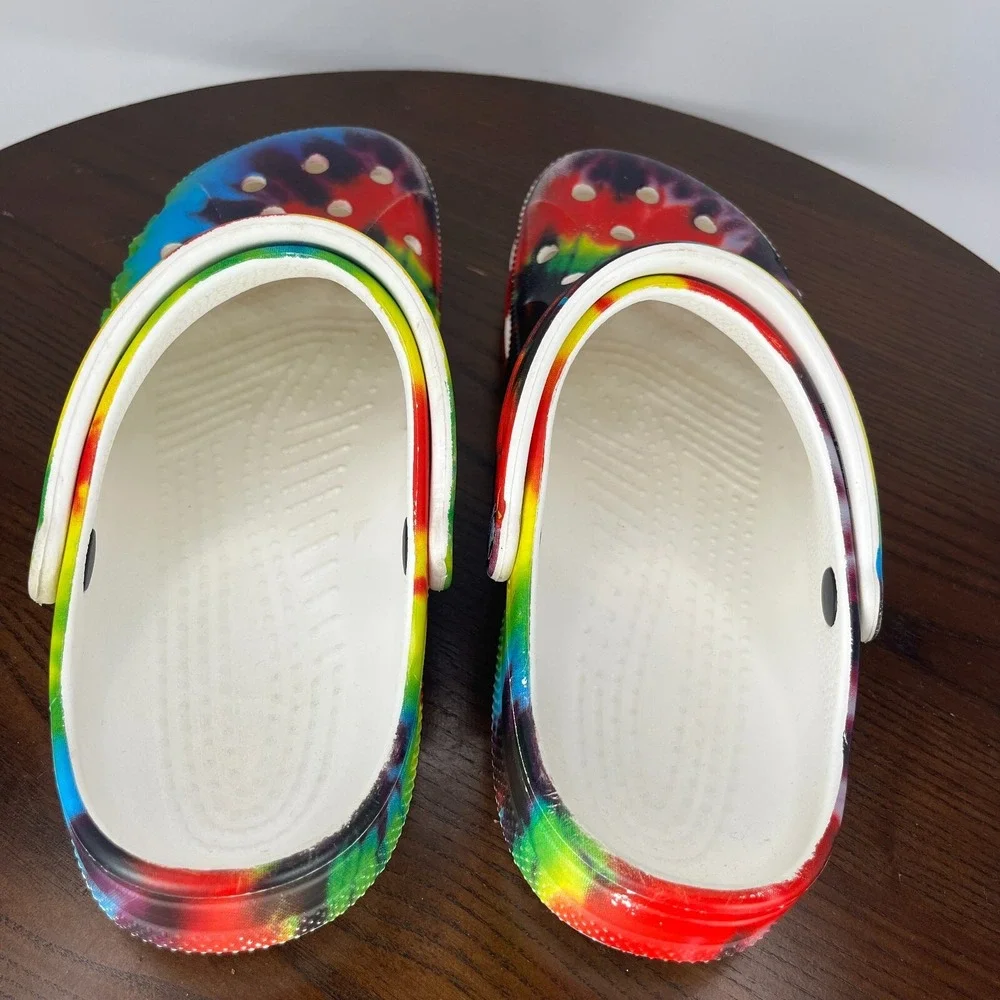 Crocs Baya‎ Clog Shoes Men's 9 Multicolor Tie Dye Slip On Sandal 206883 / W11